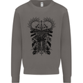 Savage Two Punk Skulls Biker Motorbike Mens Sweatshirt Jumper Charcoal