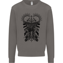 Savage Two Punk Skulls Biker Motorbike Mens Sweatshirt Jumper Charcoal