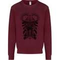 Savage Two Punk Skulls Biker Motorbike Mens Sweatshirt Jumper Maroon