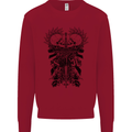 Savage Two Punk Skulls Biker Motorbike Mens Sweatshirt Jumper Red