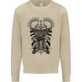 Savage Two Punk Skulls Biker Motorbike Mens Sweatshirt Jumper Sand