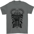 Savage Two Punk Skulls Biker Motorbike Mens T-Shirt Cotton Gildan Charcoal