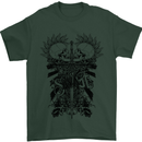Savage Two Punk Skulls Biker Motorbike Mens T-Shirt Cotton Gildan Forest Green