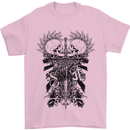 Savage Two Punk Skulls Biker Motorbike Mens T-Shirt Cotton Gildan Light Pink