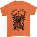 Savage Two Punk Skulls Biker Motorbike Mens T-Shirt Cotton Gildan Orange