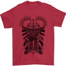 Savage Two Punk Skulls Biker Motorbike Mens T-Shirt Cotton Gildan Red