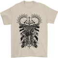 Savage Two Punk Skulls Biker Motorbike Mens T-Shirt Cotton Gildan Sand