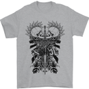 Savage Two Punk Skulls Biker Motorbike Mens T-Shirt Cotton Gildan Sports Grey