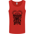 Savage Two Punk Skulls Biker Motorbike Mens Vest Tank Top Red
