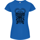 Savage Two Punk Skulls Biker Motorbike Womens Petite Cut T-Shirt Royal Blue