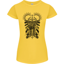 Savage Two Punk Skulls Biker Motorbike Womens Petite Cut T-Shirt Yellow