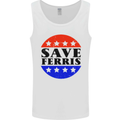 Save Ferris Distressed Funny 80's Movie Mens Vest Tank Top White