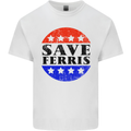 Save Ferris Distressed Mens Cotton T-Shirt Tee Top White