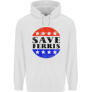 Save Ferris Distressed Mens Hoodie White