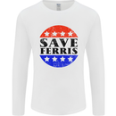 Save Ferris Distressed Mens Long Sleeve T-Shirt White