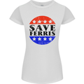 Save Ferris Distressed Womens Petite Cut T-Shirt White