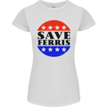 Save Ferris Funny 80's Movie Womens Petite Cut T-Shirt White