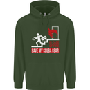 Save My Scuba Gear Diver Diving Dive Childrens Kids Hoodie Forest Green
