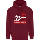 Save My Scuba Gear Diver Diving Dive Childrens Kids Hoodie Maroon