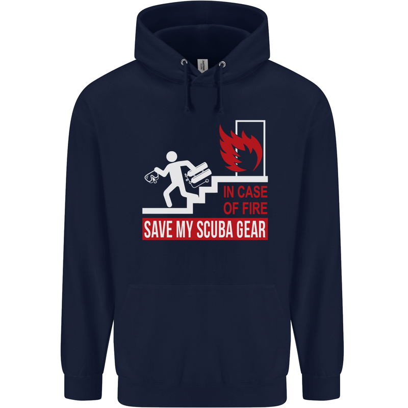 Save My Scuba Gear Diver Diving Dive Childrens Kids Hoodie Navy Blue