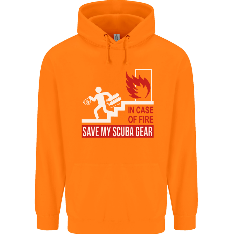 Save My Scuba Gear Diver Diving Dive Childrens Kids Hoodie Orange