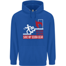 Save My Scuba Gear Diver Diving Dive Childrens Kids Hoodie Royal Blue