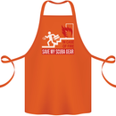 Save My Scuba Gear Diver Diving Dive Cotton Apron 100% Organic Orange