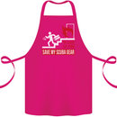 Save My Scuba Gear Diver Diving Dive Cotton Apron 100% Organic Pink