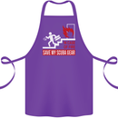 Save My Scuba Gear Diver Diving Dive Cotton Apron 100% Organic Purple