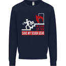 Save My Scuba Gear Diver Diving Dive Kids Sweatshirt Jumper Navy Blue