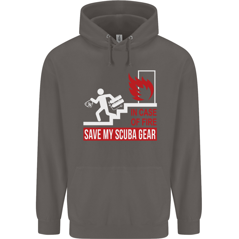 Save My Scuba Gear Diver Diving Dive Mens 80% Cotton Hoodie Charcoal