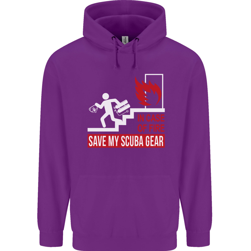 Save My Scuba Gear Diver Diving Dive Mens 80% Cotton Hoodie Purple