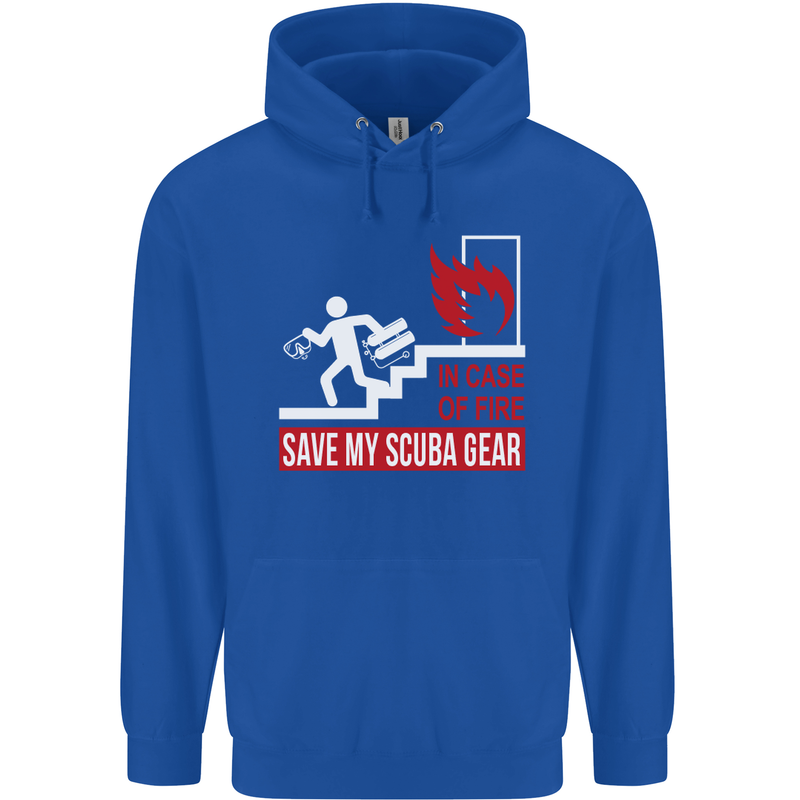 Save My Scuba Gear Diver Diving Dive Mens 80% Cotton Hoodie Royal Blue