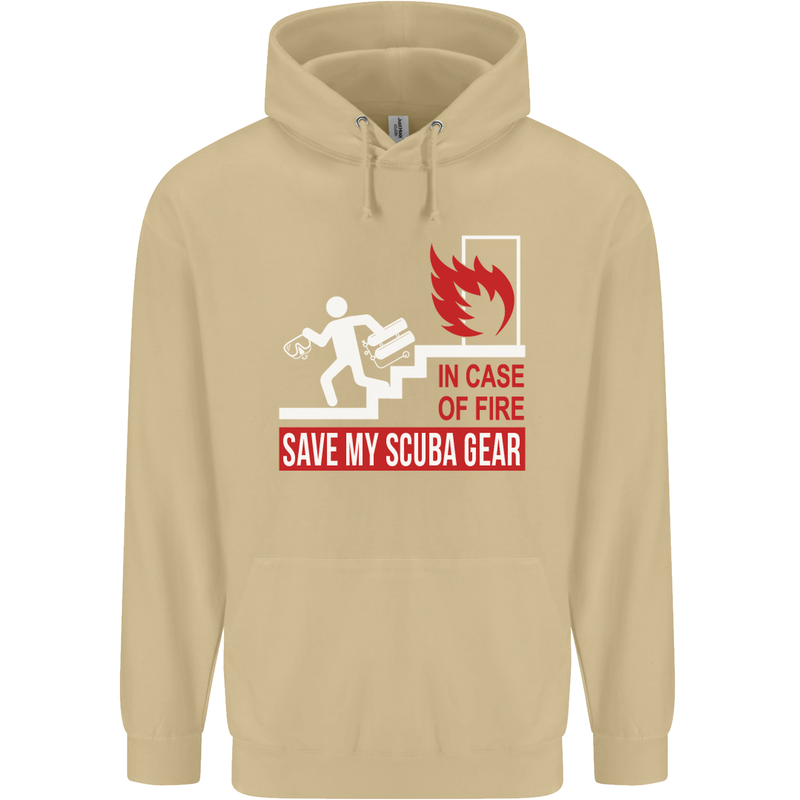 Save My Scuba Gear Diver Diving Dive Mens 80% Cotton Hoodie Sand