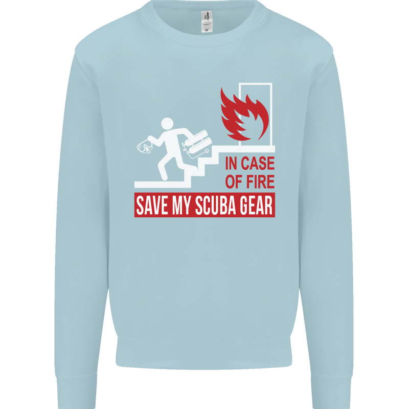 Save My Scuba Gear Diver Diving Dive Mens Sweatshirt Jumper Light Blue