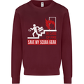 Save My Scuba Gear Diver Diving Dive Mens Sweatshirt Jumper Maroon