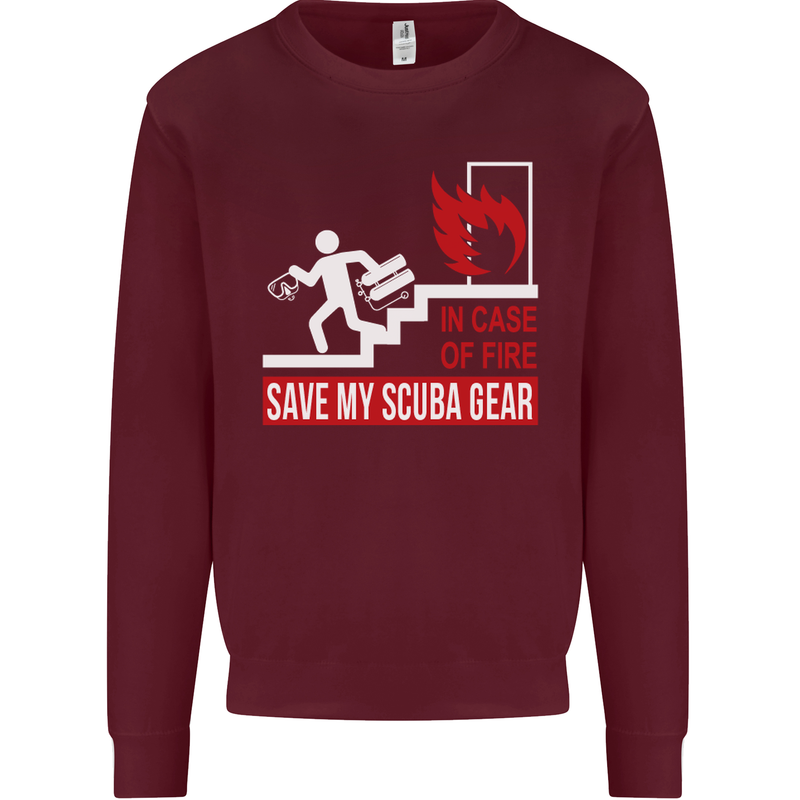 Save My Scuba Gear Diver Diving Dive Mens Sweatshirt Jumper Maroon