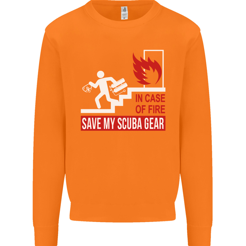 Save My Scuba Gear Diver Diving Dive Mens Sweatshirt Jumper Orange