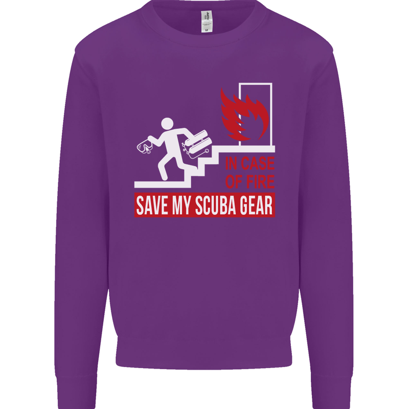 Save My Scuba Gear Diver Diving Dive Mens Sweatshirt Jumper Purple