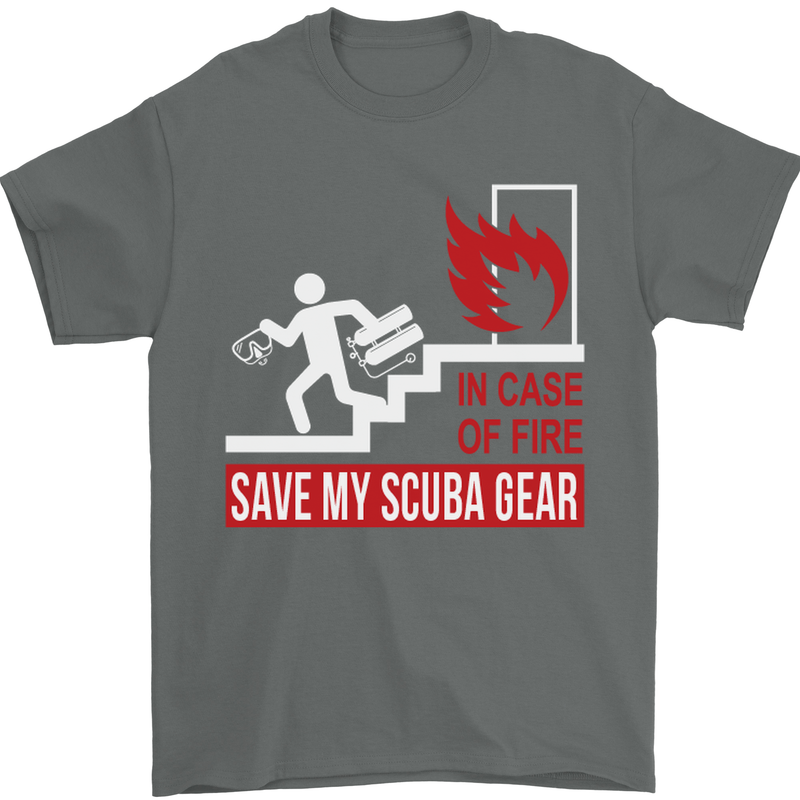 Save My Scuba Gear Diver Diving Dive Mens T-Shirt Cotton Gildan Charcoal