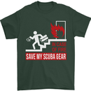Save My Scuba Gear Diver Diving Dive Mens T-Shirt Cotton Gildan Forest Green