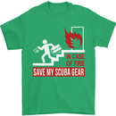 Save My Scuba Gear Diver Diving Dive Mens T-Shirt Cotton Gildan Irish Green