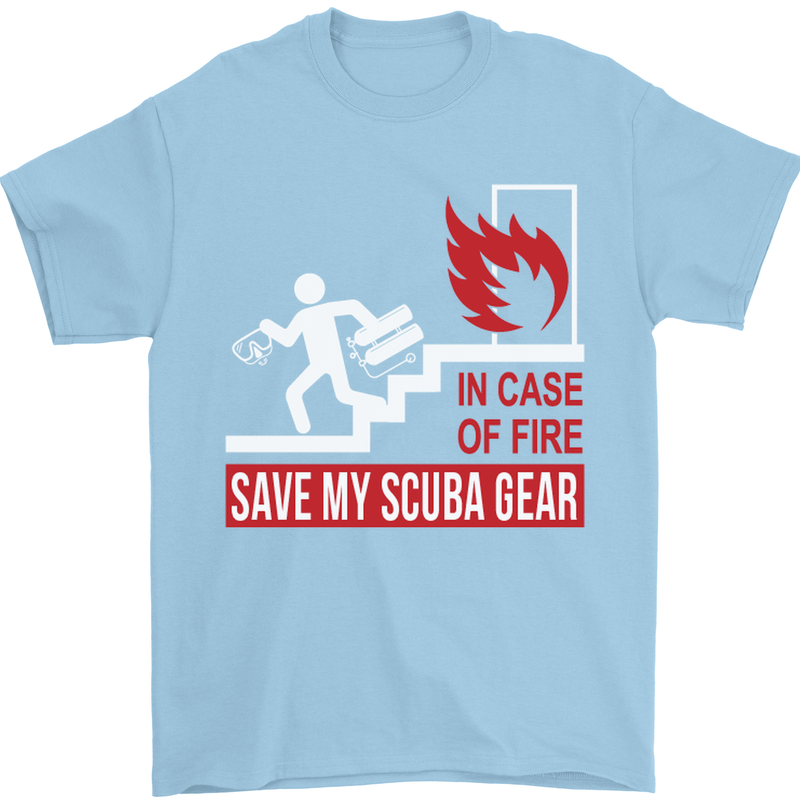 Save My Scuba Gear Diver Diving Dive Mens T-Shirt Cotton Gildan Light Blue