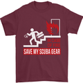 Save My Scuba Gear Diver Diving Dive Mens T-Shirt Cotton Gildan Maroon