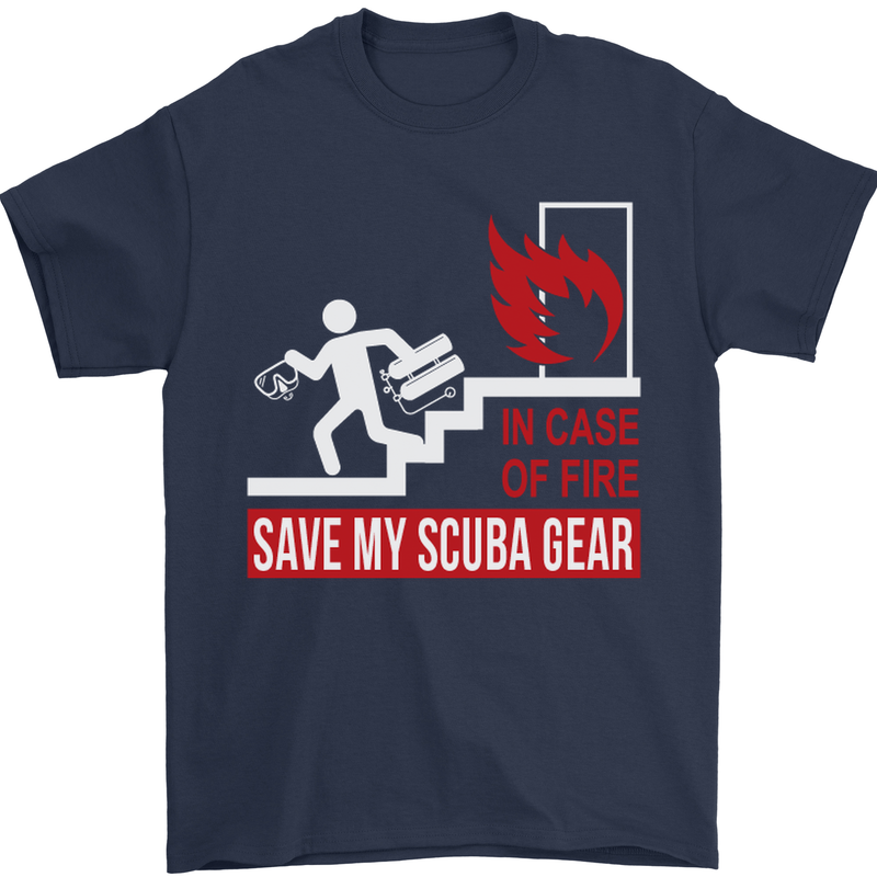 Save My Scuba Gear Diver Diving Dive Mens T-Shirt Cotton Gildan Navy Blue