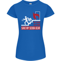 Save My Scuba Gear Diver Diving Dive Womens Petite Cut T-Shirt Royal Blue