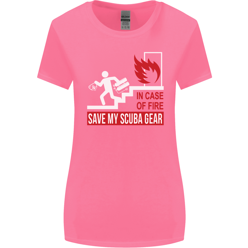 Save My Scuba Gear Diver Diving Dive Womens Wider Cut T-Shirt Azalea