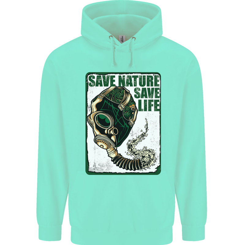 Save Nature Environment Climate Change Life Childrens Kids Hoodie Peppermint