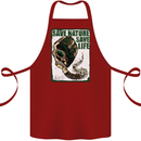 Save Nature Environment Climate Change Life Cotton Apron 100% Organic Maroon
