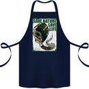 Save Nature Environment Climate Change Life Cotton Apron 100% Organic Navy Blue
